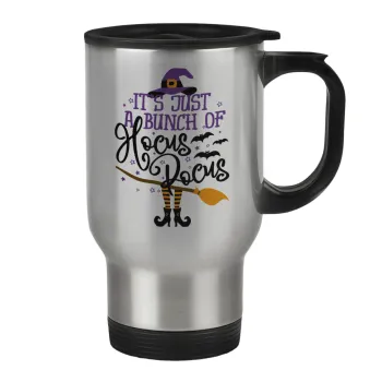 It's just a bunch of hocus pocus - halloween, Κούπα ταξιδιού ανοξείδωτη με καπάκι, διπλού τοιχώματος (θερμό) 450ml