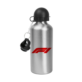 Formula 1, Metallic water jug, Silver, aluminum 500ml