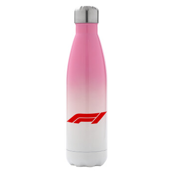 Formula 1, Μεταλλικό παγούρι θερμός Ροζ/Λευκό (Stainless steel), διπλού τοιχώματος, 500ml