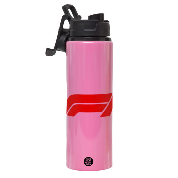 Formula 1, Metallic water bottle with safety lid, 850ml aluminum