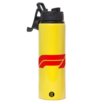 Formula 1, Metallic water bottle with safety lid, 850ml aluminum
