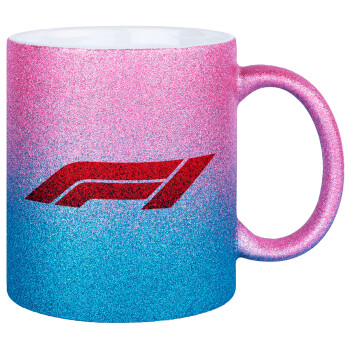 Formula 1, Κούπα Χρυσή/Μπλε Glitter, κεραμική, 330ml
