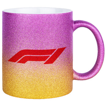 Formula 1, Κούπα Χρυσή/Ροζ Glitter, κεραμική, 330ml