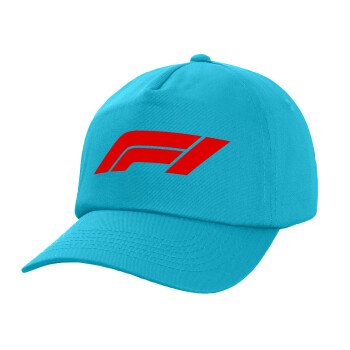 Formula 1, Καπέλο παιδικό Baseball, 100% Βαμβακερό, Low profile, Γαλάζιο