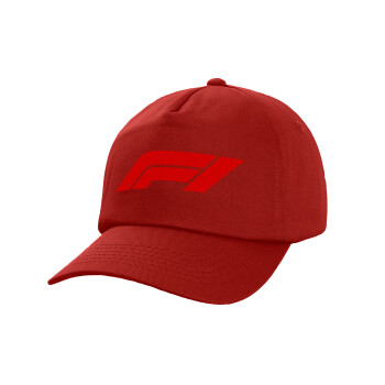 Formula 1, Καπέλο παιδικό Baseball, 100% Βαμβακερό, Low profile, Κόκκινο