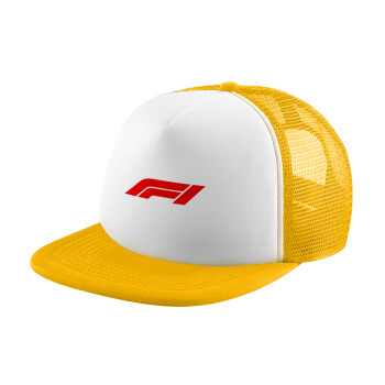 Formula 1, Καπέλο Ενηλίκων Soft Trucker με Δίχτυ Κίτρινο/White (POLYESTER, ΕΝΗΛΙΚΩΝ, UNISEX, ONE SIZE)