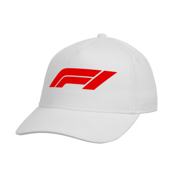 Formula 1, Καπέλο παιδικό Baseball, Drill, Λευκό (100% ΒΑΜΒΑΚΕΡΟ, ΠΑΙΔΙΚΟ, UNISEX, ONE SIZE)