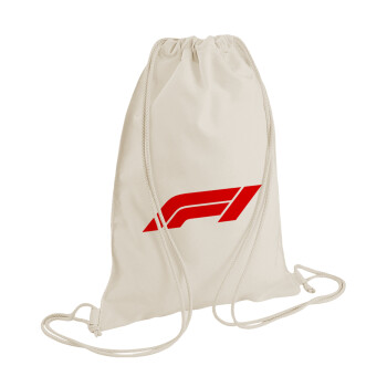 Formula 1, Τσάντα πλάτης πουγκί GYMBAG natural (28x40cm)