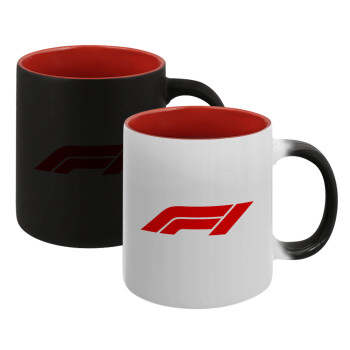 Formula 1, Κούπα Μαγική εσωτερικό κόκκινο, κεραμική, 330ml που αλλάζει χρώμα με το ζεστό ρόφημα (1 τεμάχιο)
