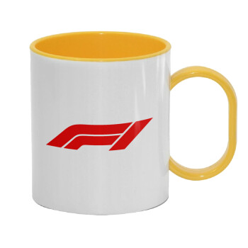 Formula 1, Κούπα (πλαστική) (BPA-FREE) Polymer Κίτρινη για παιδιά, 330ml