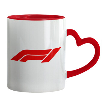 Formula 1, Mug heart red handle, ceramic, 330ml