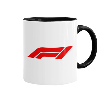 Formula 1, Κούπα χρωματιστή μαύρη, κεραμική, 330ml
