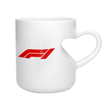 Formula 1, Κούπα καρδιά λευκή, κεραμική, 330ml