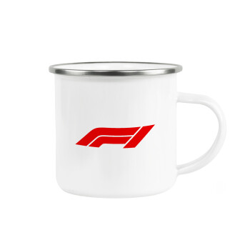 Formula 1, Metallic enamel cup white 360ml