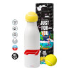Tennis ball Metal mug thermos White, double wall, 550ml