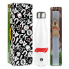 Easter candle, metallic white thermos bottle (500ml) & aromatic flat candle (30cm) (GRAY)