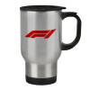 Stainless steel travel mug with lid, double wall 450ml