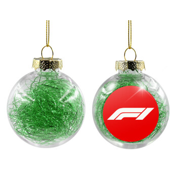 Formula 1, Χριστουγεννιάτικη μπάλα δένδρου διάφανη με πράσινο γέμισμα 8cm