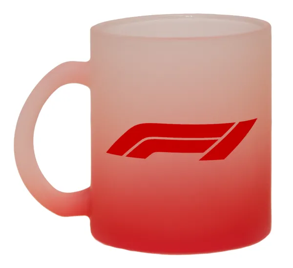 Formula 1 — Two-tone glass mug with matte red base, 330ml
