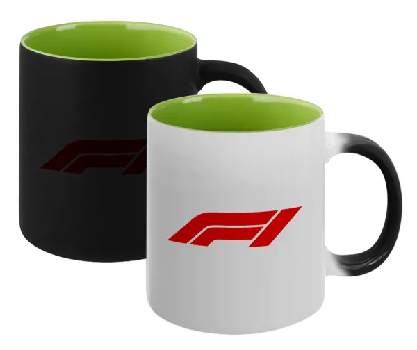 Formula 1 — Magic mug with green interior, ceramic, 330ml, changes colour with hot drinks