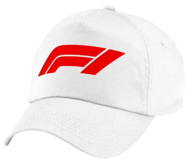Formula 1 — Πεντάφυλλο καπέλο Λευκό, 100% Βαμβακερό (Twill), με ρύθμιση, unisex