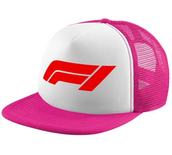 Formula 1 — Καπέλο Ενηλίκων Soft Trucker με Δίχτυ Pink/White (POLYESTER, ΕΝΗΛΙΚΩΝ, UNISEX, ONE SIZE)