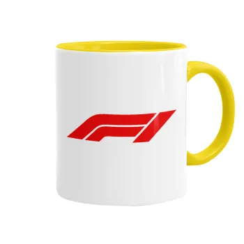 Formula 1, Κούπα χρωματιστή κίτρινη, κεραμική, 330ml