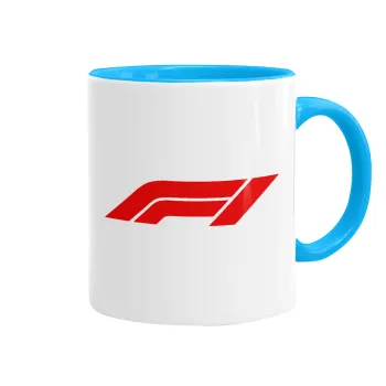 Formula 1, Mug colored light blue, ceramic, 330ml