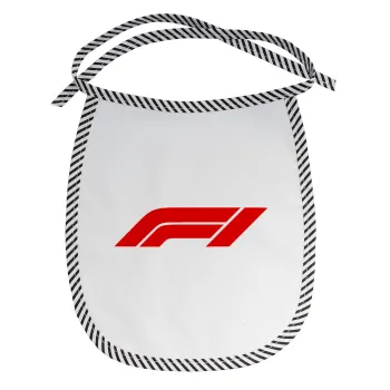 Formula 1, Σαλιάρα μωρού αλέκιαστη με κορδόνι Μαύρη