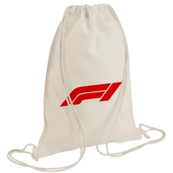 Formula 1, Τσάντα πλάτης πουγκί GYMBAG natural (28x40cm)