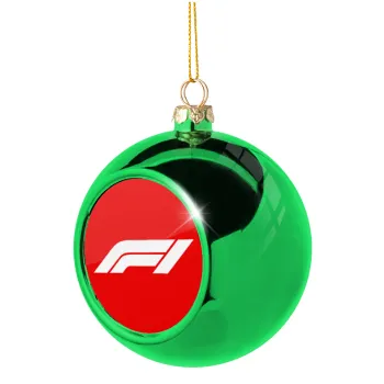 Formula 1, Green Christmas tree ornament ball 8cm