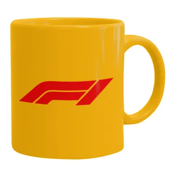 Formula 1, Ceramic coffee mug yellow, 330ml