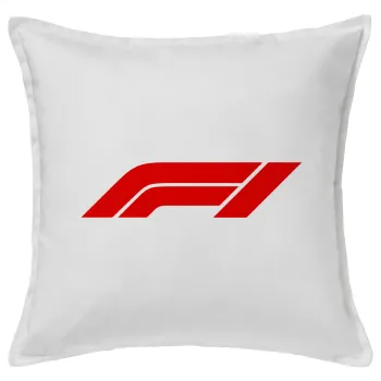 Formula 1, Μαξιλάρι καναπέ ΛΕΥΚΟ 100% βαμβάκι, περιέχεται το γέμισμα (50x50cm)