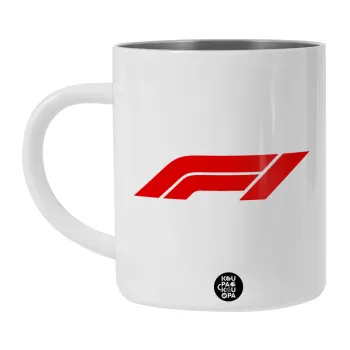 Formula 1, BIG Mug Stainless steel double wall (450ml, White)