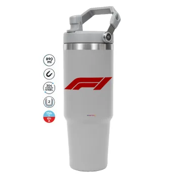 Formula 1, GREY color, 890ml (30oz) stainless Steel Tumbler with Handle