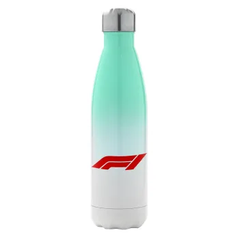 Formula 1, Metal mug thermos Green/White (Stainless steel), double wall, 500ml