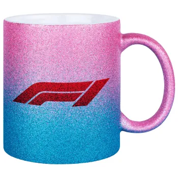 Formula 1, Κούπα Χρυσή/Μπλε Glitter, κεραμική, 330ml