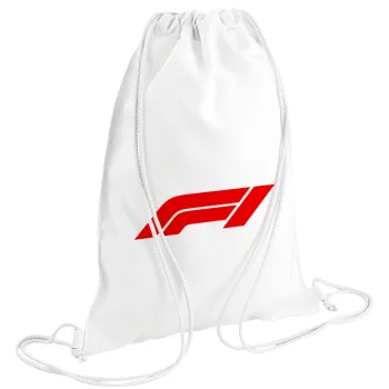 Formula 1, Τσάντα πλάτης πουγκί GYMBAG λευκή (28x40cm)