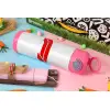 Easter candle, Childrens hot water bottle, stainless steel, with safety straw, PINK (500ml)