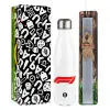 Easter candle, metallic white thermos bottle (500ml) & aromatic flat candle (30cm) (GRAY)