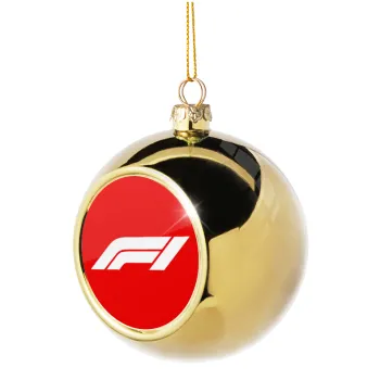 Formula 1, Golden Christmas tree ball ornament 8cm