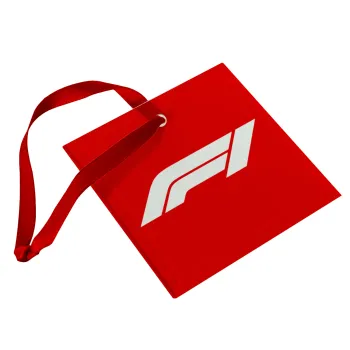 Formula 1, Christmas ornament, glass square ornament 9x9cm