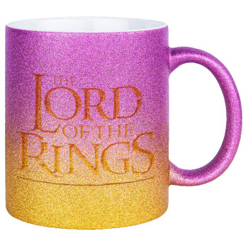 The Lord of the Rings, Κούπα Χρυσή/Ροζ Glitter, κεραμική, 330ml