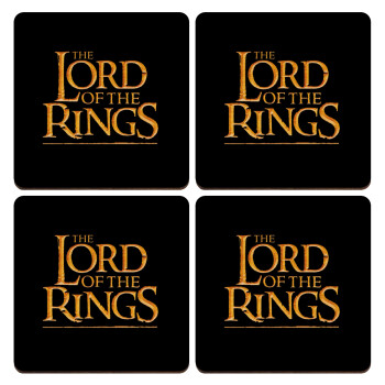 The Lord of the Rings, ΣΕΤ x4 Σουβέρ ξύλινα τετράγωνα plywood (9cm)