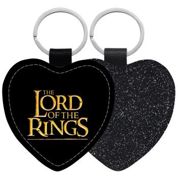The Lord of the Rings, Μπρελόκ PU δερμάτινο glitter καρδιά ΜΑΥΡΟ