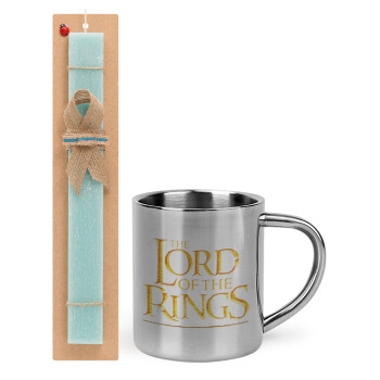 The Lord of the Rings, Πασχαλινό Σετ, μεταλλική κούπα θερμό (300ml) & πασχαλινή λαμπάδα αρωματική πλακέ (30cm) (ΤΙΡΚΟΥΑΖ)