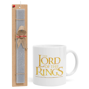 The Lord of the Rings, Πασχαλινό Σετ, Κούπα κεραμική (330ml) & πασχαλινή λαμπάδα αρωματική πλακέ (30cm) (ΓΚΡΙ)