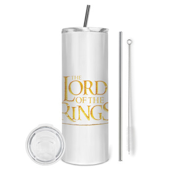 The Lord of the Rings, Eco friendly ποτήρι θερμό (tumbler) από ανοξείδωτο ατσάλι 600ml, με μεταλλικό καλαμάκι & βούρτσα καθαρισμού
