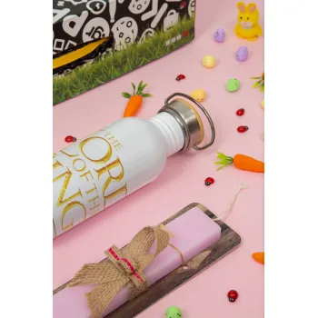 The Lord of the Rings, Πασχαλινή Λαμπάδα με παγούρι μεταλλικό (620ml, stainless steel) & κερί αρωματικό πλακέ (30cm) (ΡΟΖ)