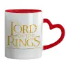 Mug heart red handle, ceramic, 330ml